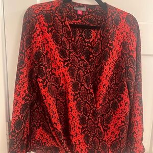 Vince Camuto Red and Black Blouse